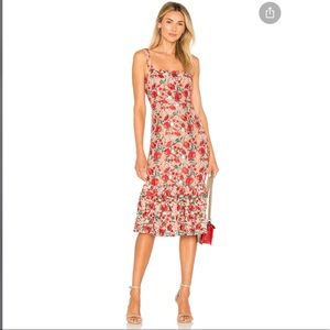 Lovers and friends Under the Stars Nude Lace Midi Dress